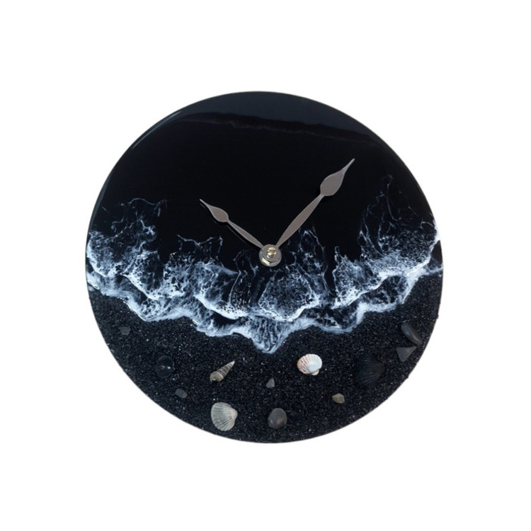 ساعت دیواری رزینی طرح دریای شب