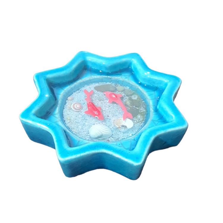 ظرف ماهی هفت سین رزینی مدل حوضچه سفالی