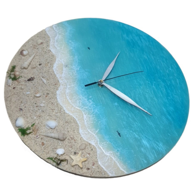 خرید ساعت دیواری رزینی دریایی بدون عدد