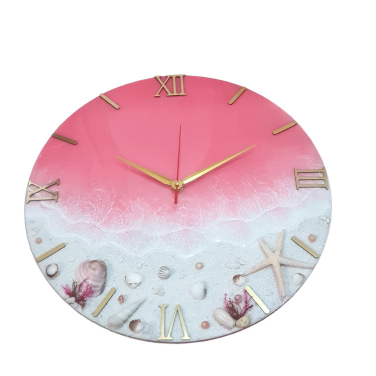 خرید ساعت رزینی دیواری صورتی