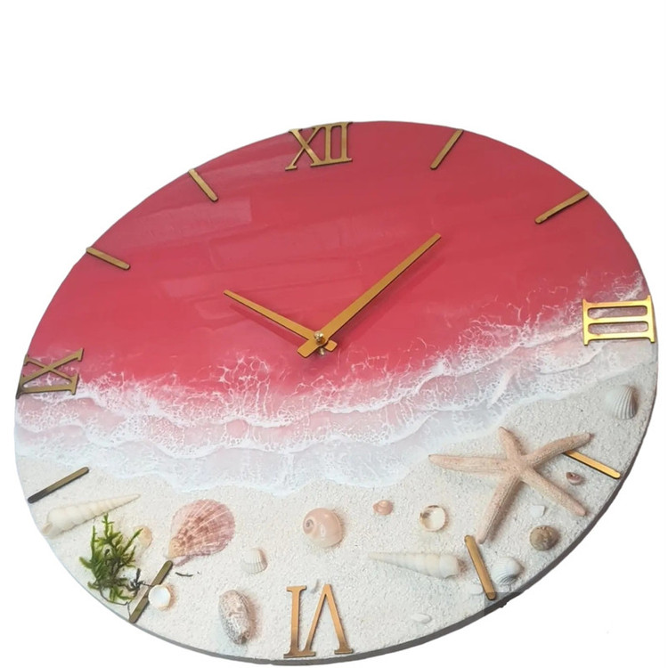 خرید ساعت رزینی دیواری صورتی