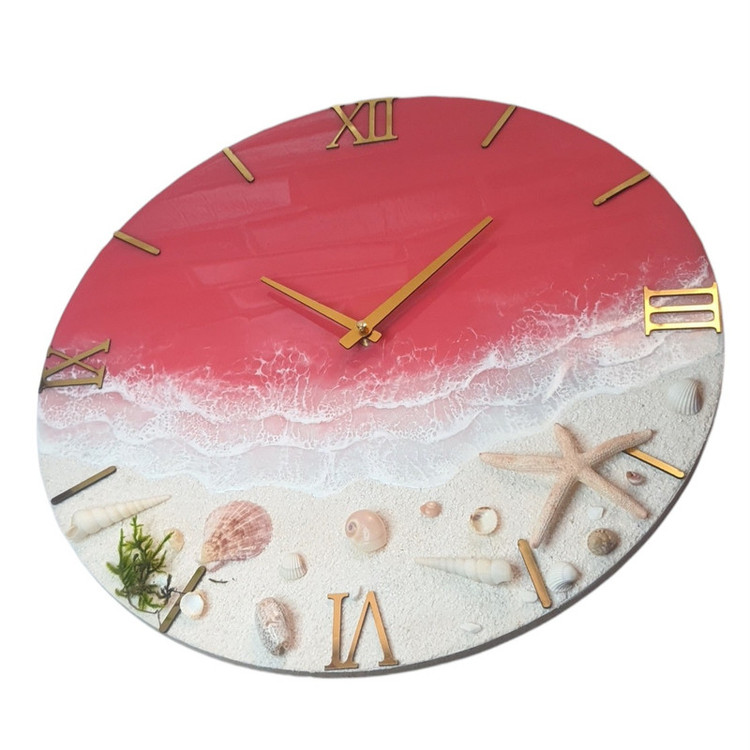 ساعت دیواری رزینی مدل دریاچه صورتی مهارلو