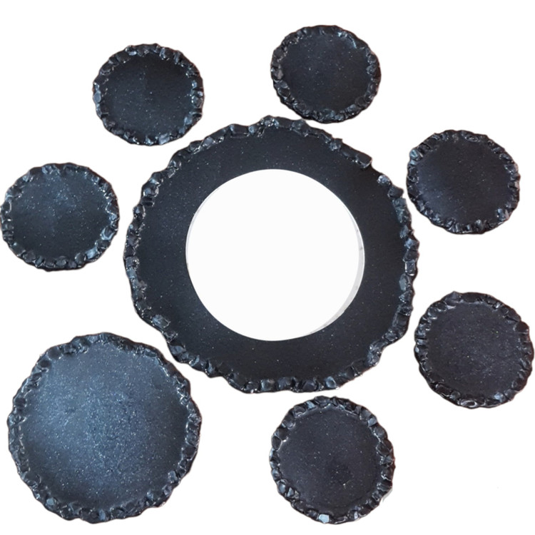 ست هفتسین رزینی کریستالی مشکی با آیینه