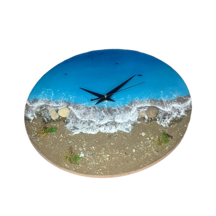 ساعت دیواری بدون عدد طرح دریا و ساحل