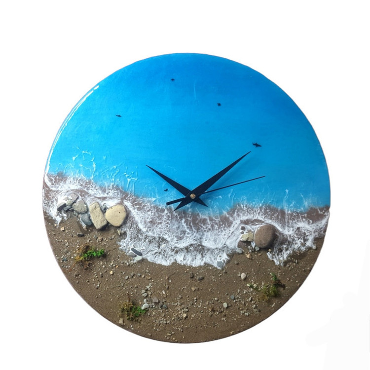 خرید ساعت دیواری رزینی طرح دریا و ساحل