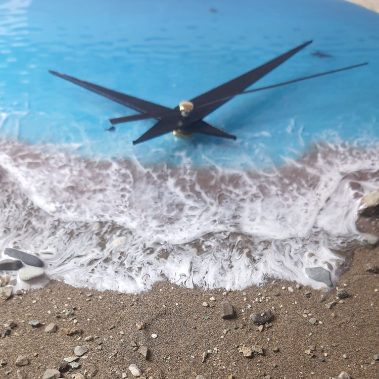 ساعت رزینی دیواری ساحلی صدف طبیعی