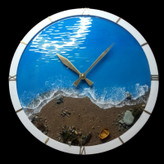 خرید ساعت دیواری رزینی قابدار دریایی با عدد یونانی