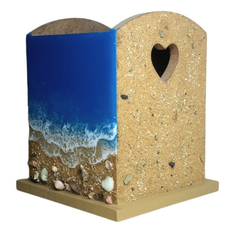 جامدادی رومیزی رزینی طرح دریا