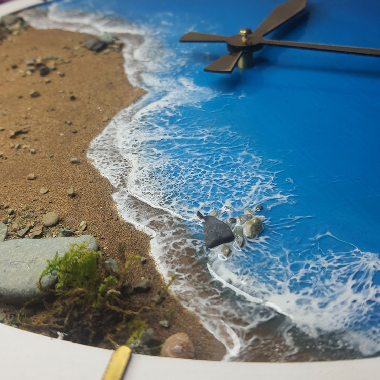 ساعت رزینی آبی دریا و ساحل