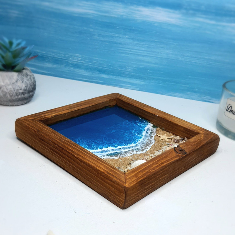 خرید تابلو چوبی رزینی دریایی