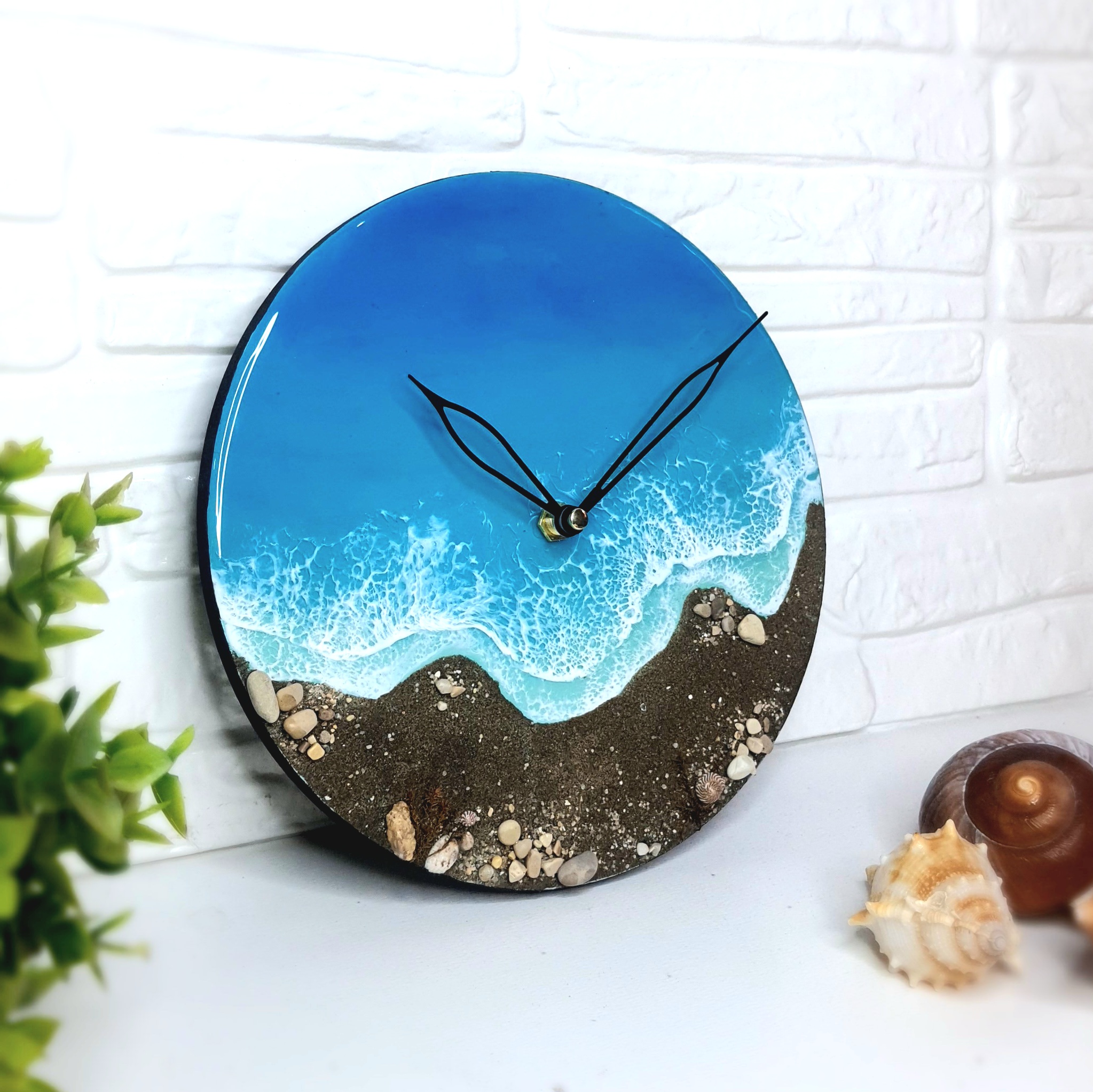 ساعت شبنما دیواری رزینی دریایی