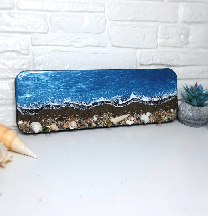 جاکلیدی دیواری رزینی طرح دریا و ساحل