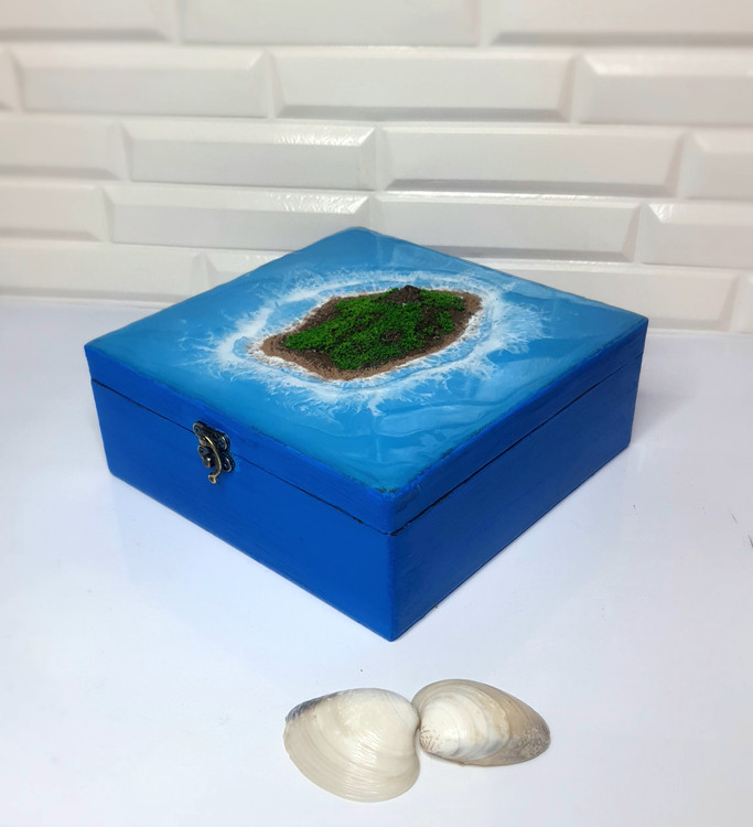 صندوقچه رزینی آبی