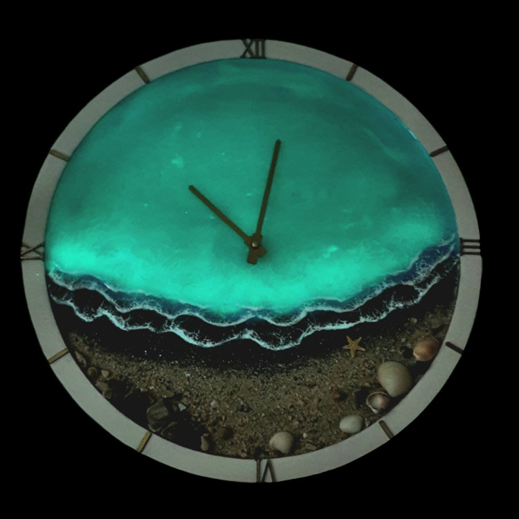 ساعت شبتاب دیواری رزینی مدل دریا و ساحل
