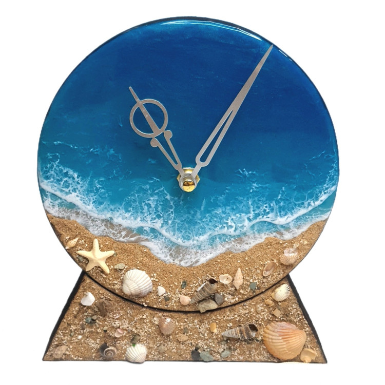 ساعت رومیزی رزینی مدل دریا و ساحل